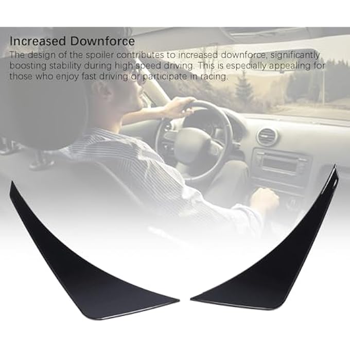 banapoy Front Bumper Lip Splitter, Car Exterior Decor Accessories Body Anti Collision Diffuser Universal Auto Front Bumper Lip Splitter for MiataND 2016 Onwards (Glossy Black) - Image 3