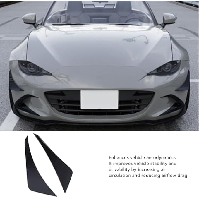banapoy Front Bumper Lip Splitter, Car Exterior Decor Accessories Body Anti Collision Diffuser Universal Auto Front Bumper Lip Splitter for MiataND 2016 Onwards (Glossy Black) - Image 4