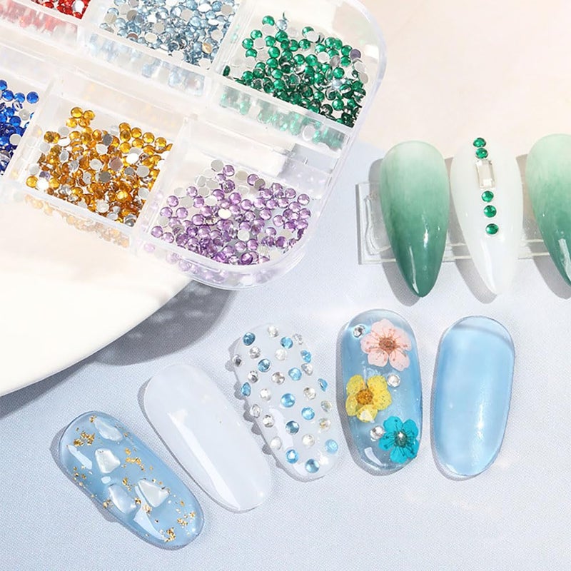 JALIYA 3000pcs 3D Flatback Rhinestones 2mm Mini Charms for Nail Design - Colorful Resin Diamonds Gems Jewels Kit for Nail Art and Crafting - Image 2