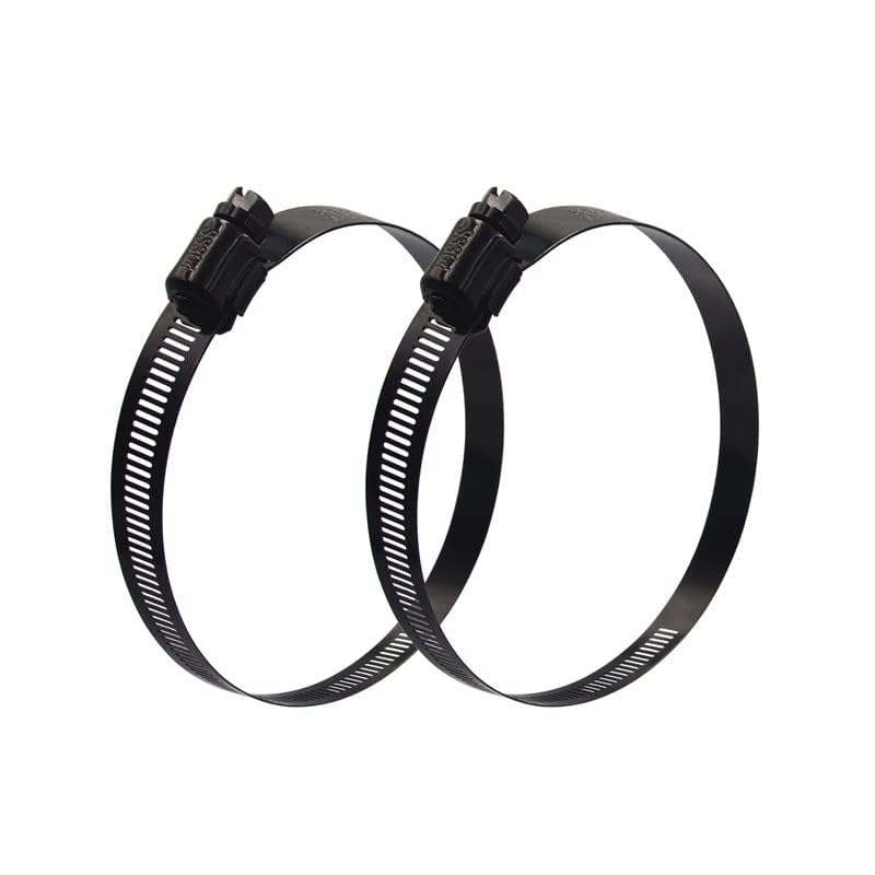 ISPINNER 2pcs 5 Inch Stainless Steel Adjustable 105-127mm Size Range Worm Gear Hose Clamp, Fuel Line Clamp for Plumbing, Automotive and Mechanical Application (Black) - Image 2
