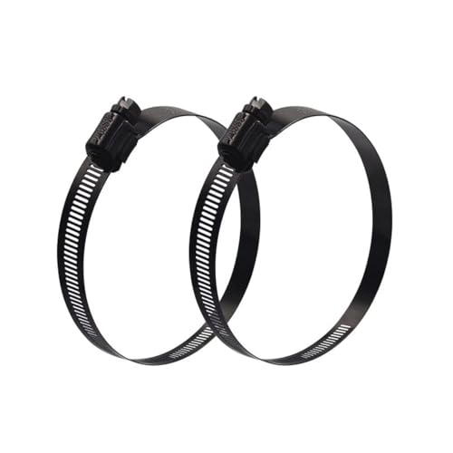 ISPINNER 2pcs 5 Inch Stainless Steel Adjustable 105-127mm Size Range Worm Gear Hose Clamp, Fuel Line Clamp for Plumbing, Automotive and Mechanical Application (Black) - Image 1