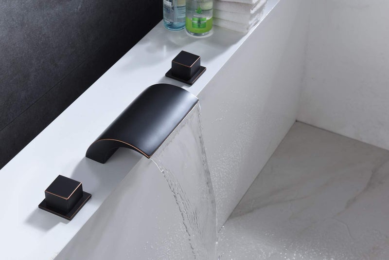 sumerain Roman Tub Faucets Oil Rubbed Bronze,Waterfall Tub Filler Faucet for High Flow - Image 5