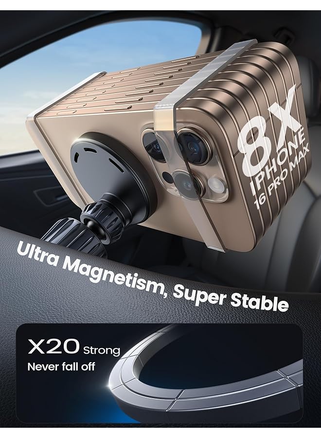 Lamicall 15W For Magsafe Car Mount Charger - [3-In-1 Upgraded Intelligent Chip] 360° Wireless Car Phone Holder Charger Vent Dashboard Magnetic Phone Holders For Iphone 16 15 14 Pro Max Mag Safe Case  - Image 4