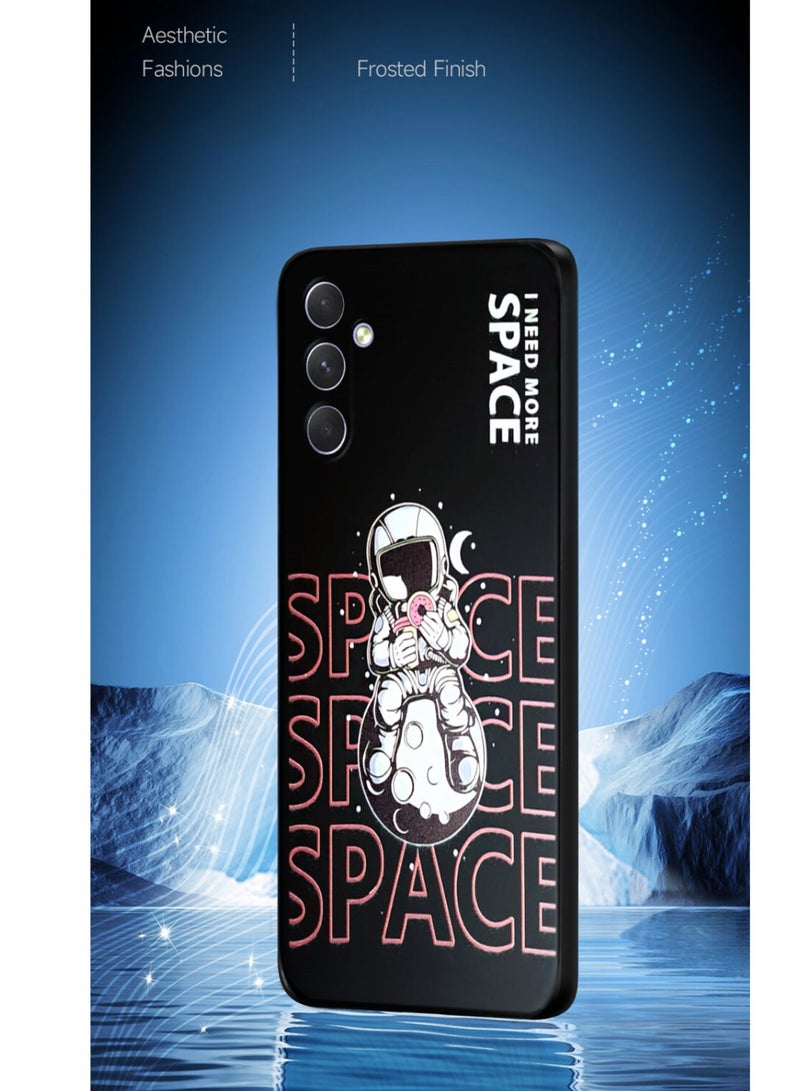 Techie جراب سيليكون أنيق وجميل يحمل عبارة I Need More Space مع بطانة داخلية من الألياف الدقيقة ووظيفة تثبيت السيارة المغناطيسية المدمجة لهاتف Samsung Galaxy A34 - Image 2