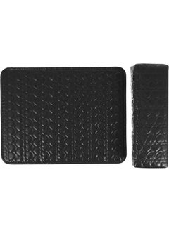 HEALLILY 2pcs PU Leather Nail Art Cushion Mat Set Manicure Nail Art Hand Pillow Soft Nail Salon Manicure Wrist Arm Rest Sponge Holder Pad Hand Rest Cushion Black
