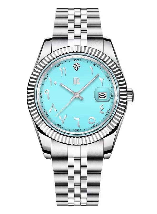 RollsTimi  Men's Business Watches, Stainless Steel Mechanical Frame, Date Display, Luminous Hands, Stainless Steel Strap RT-128 - Image 1