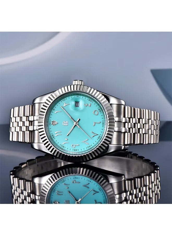 RollsTimi  Men's Business Watches, Stainless Steel Mechanical Frame, Date Display, Luminous Hands, Stainless Steel Strap RT-128 - Image 2