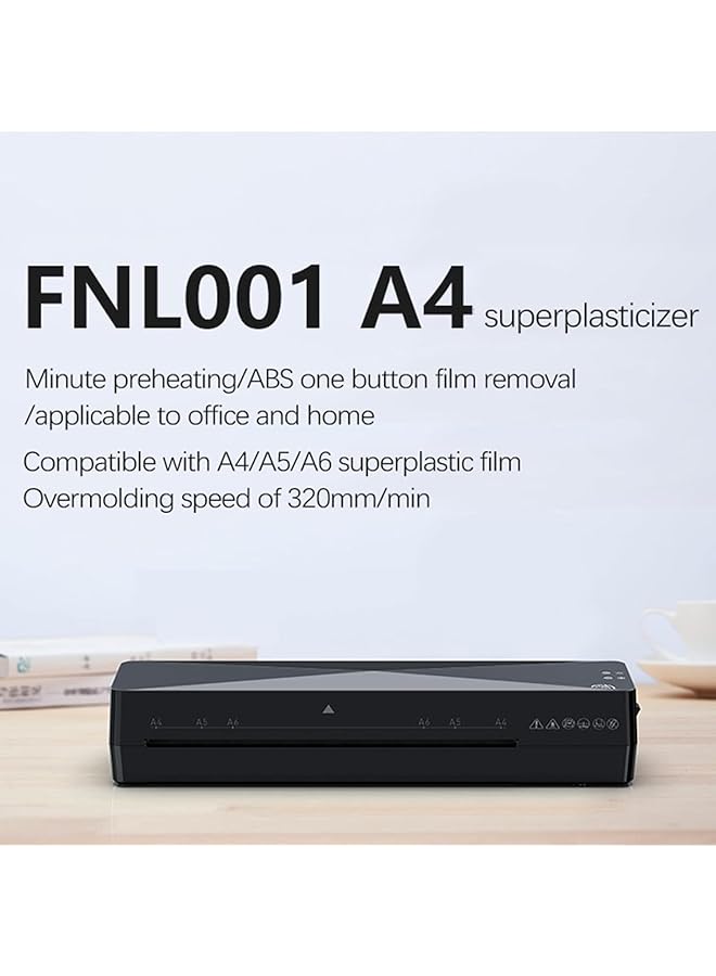 erorex A4 Laminator Hot And Cold Machine Desktop Portable Laminator With 15 Pcs A4 A5 A6 Laminating Pouches Abs Control Film Removal 2 3Min Warm Up For Home Office Schoo Black 332 * 91 * 66Mm  - Image 4