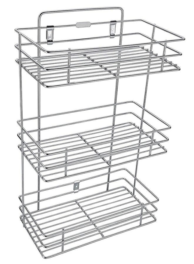 Gcrox Wall Mount Stainless Steel Multipurpose Storage Rack/Shelf,Kitchen Rack and Shelves for Storage (kitchen rack) -tripple/1 - Image 1