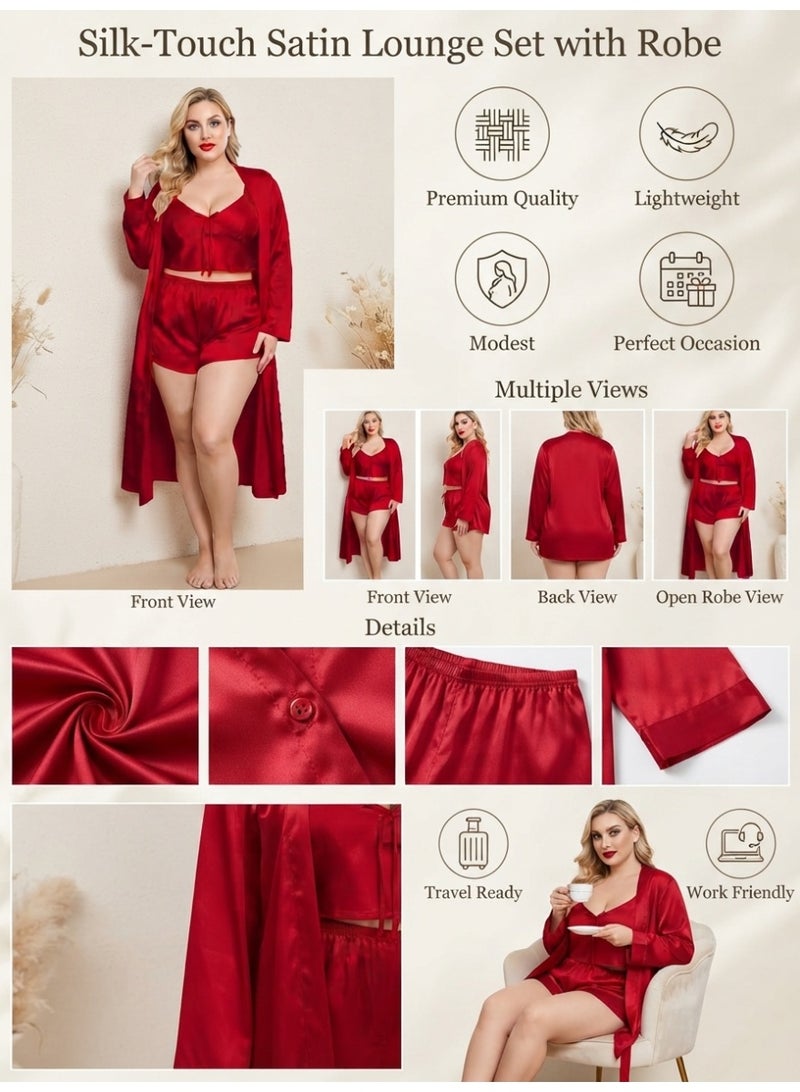 Lingerie Set Consists of 3 Pieces Model 311 , Red - Image 1