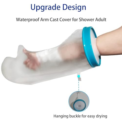 Tideshake 100% Waterproof Cast Covers for Shower Arm Adult, Reusable Half Arm Cast Protector, Cast Bag, Cast Sleeve - Watertight Protection for Wound Hands, Fingers, Wrists, Arms - Image 5