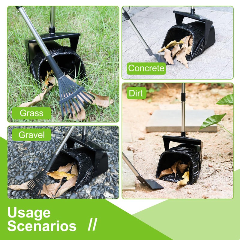 YGNNXRN Pooper Scooper Large Swivel Bin & Rake & Spade with 20 Waste Bags and 1 Hook, 39.3" Long Handle Metal Dog Pooper Scooper for Yard, Easy to Clean Pet Waste Use on Grass, Dirt, Gravel or Flats - Image 3