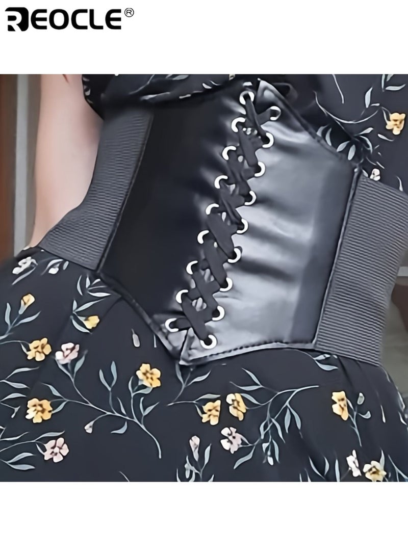 REOCLE Women's Corset Belt Vintage Style Elastic Corset Elegant Durable Comfortable Fit Versatile Design Suitable for Evening Wear Dresses Skirts Gowns Ideal for Parties Formal Events Proms Weddings Fashion Shows Perfect Accessory for Women Ladies - Image 3