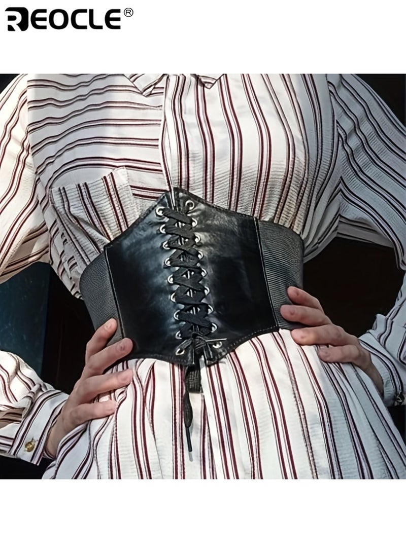 REOCLE Women's Corset Belt Vintage Style Elastic Corset Elegant Durable Comfortable Fit Versatile Design Suitable for Evening Wear Dresses Skirts Gowns Ideal for Parties Formal Events Proms Weddings Fashion Shows Perfect Accessory for Women Ladies - Image 4