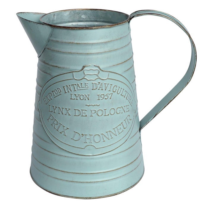 SHABBY CHIC METAL JUG VASE PITCHER FLOWER HOLDER FOR HOME DECORATION