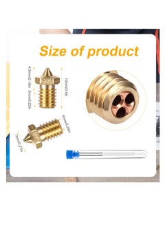 Excefore 3D Printer Nozzles Extruder Nozzles for V5 V6 0.4mm for 1.75mm Filament Printer High FlowContains 5pcs Copper Nozzle with 2pcs Steel Needle Packed Storage Box 3D Printer Parts  - Image 2