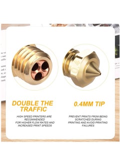 Excefore 3D Printer Nozzles Extruder Nozzles for V5 V6 0.4mm for 1.75mm Filament Printer High FlowContains 5pcs Copper Nozzle with 2pcs Steel Needle Packed Storage Box 3D Printer Parts  - Image 4