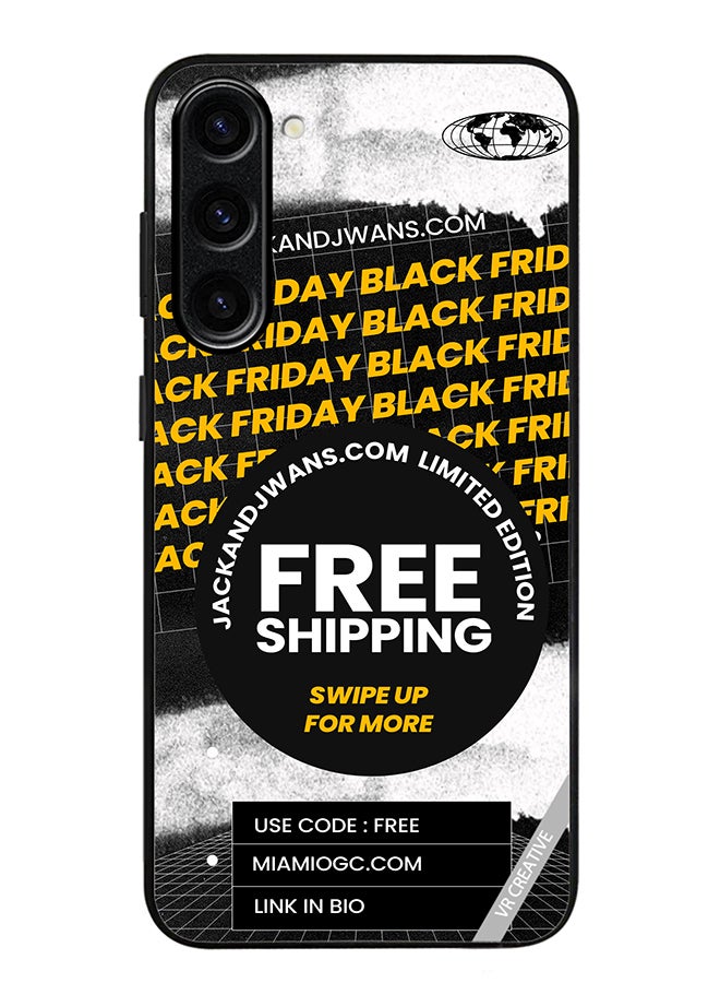 VR CREATIVE Protective Case Cover For Samsung Galaxy S23 FE Black Friday Design Multicolour - Image 1