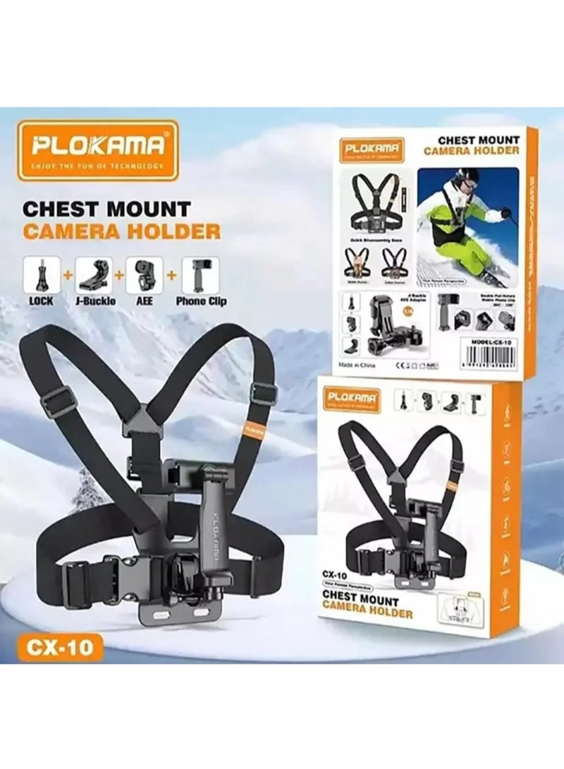 بلوكاما حامل صدر لتثبيت كاميرا الأكشن والموبايل PLOKAMA CX-10 - Image 4