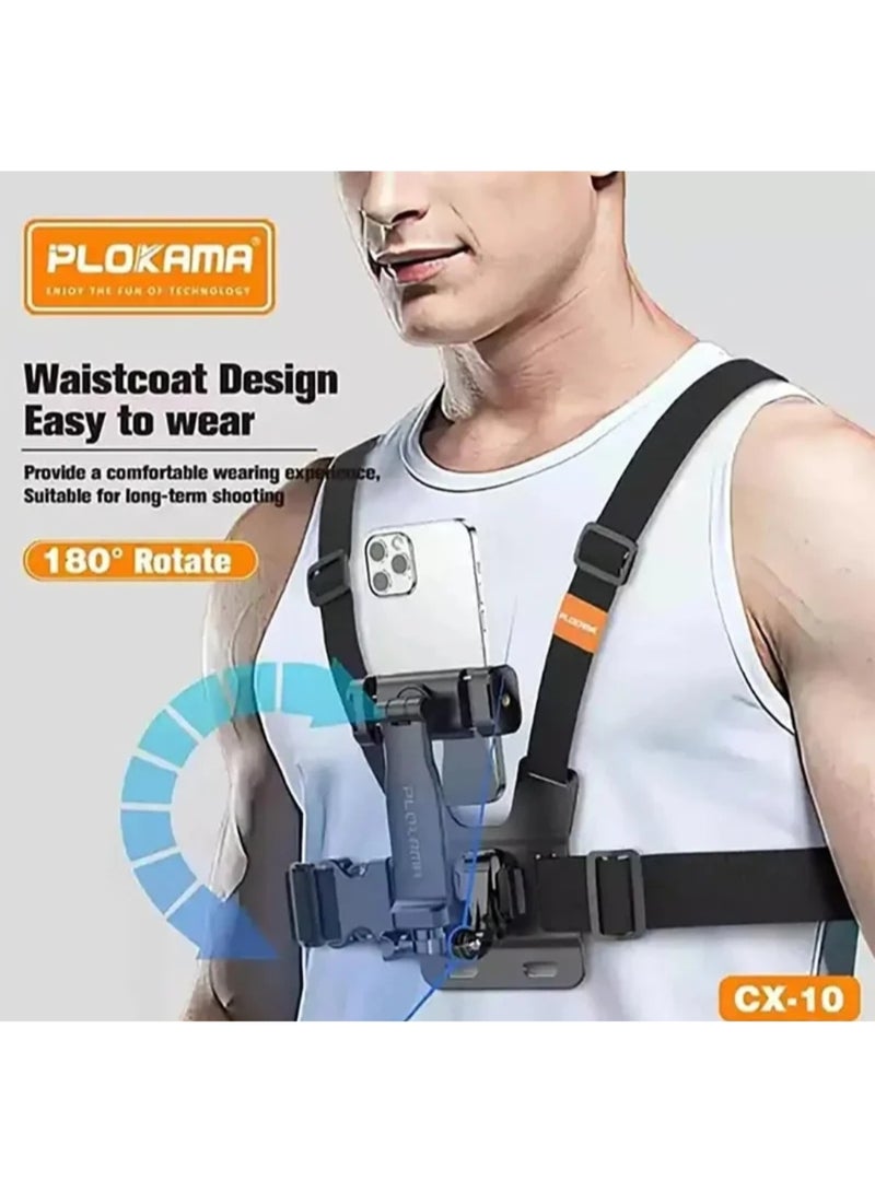 بلوكاما حامل صدر لتثبيت كاميرا الأكشن والموبايل PLOKAMA CX-10 - Image 1