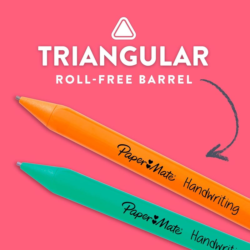Papermate Handwriting Triangular Mechanical Pencil Set with Lead & Eraser Refills, 1.3mm, 8 Count - Back to School, Teacher Supplies, Home, Kids Writing, Fun Barrel Colors - Image 2