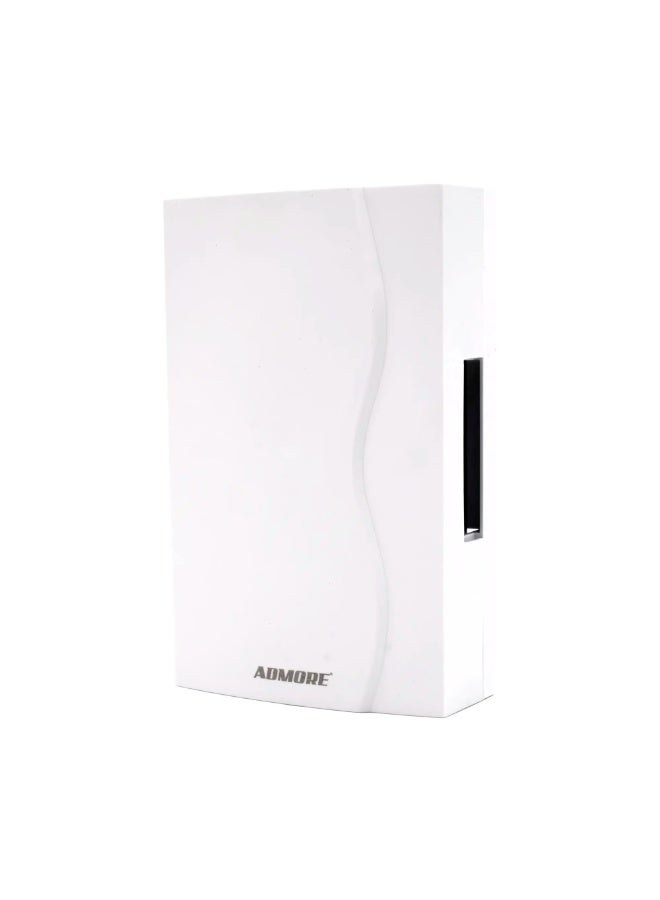 Admore Wireless Doorbell Chime with Wavy Design and LED Visual Alert - White