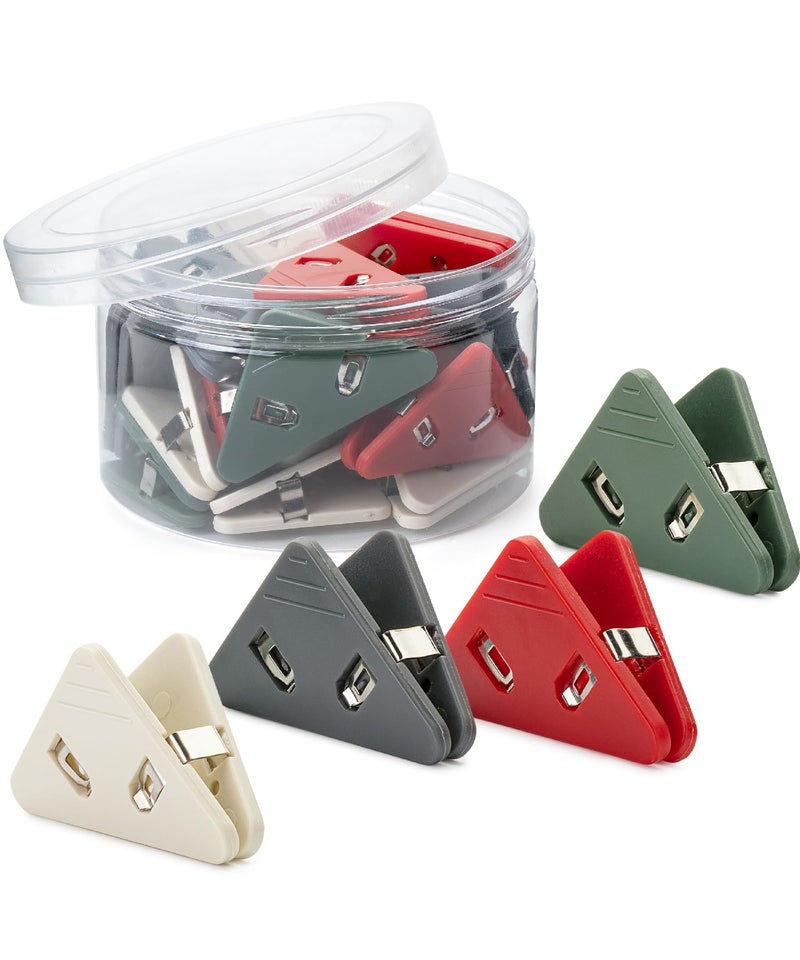 Mr. Pen- Corner Paper Clips  20Pack  4 Colors  Triangular File Corner Clip  Corner Clips For Paper  Triangle Paper Clips  Triangular Transparent File Corner Clip  Triangular Round Edge Document Clips - Image 1