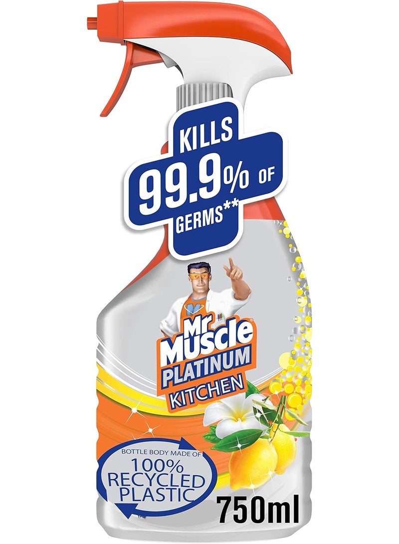 Mr Muscle Kitchen Cleaner Citrus Platinum Antibacterial Kitchen Spray, 750 ml - Image 1
