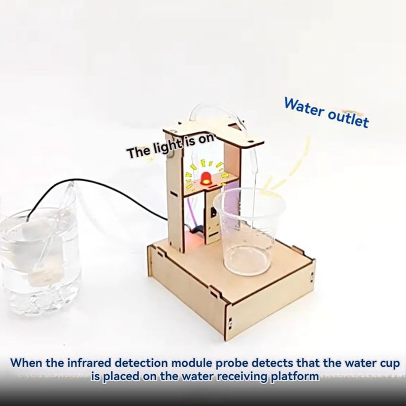 DIY Wooden Infrared Sensor Water Dispenser Model Science Experiment Kit - Image 3