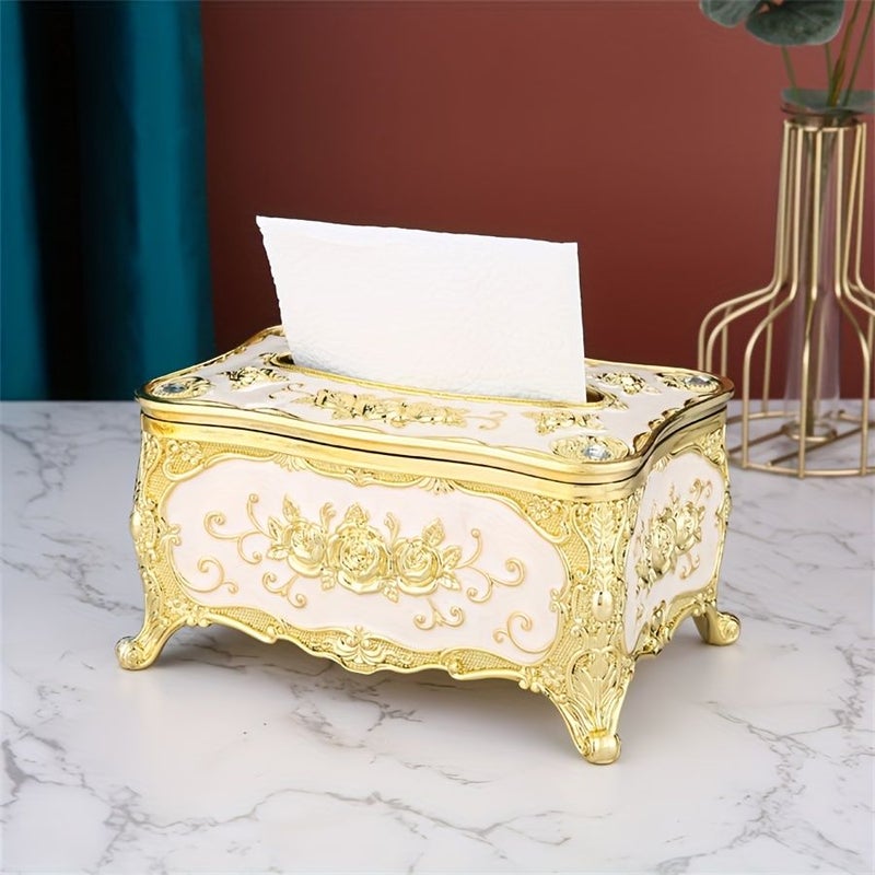 A Retro European Style Silvery White Acrylic Tissue Box Cover For Home Office Bathroom Bedroom Decoration Space Saving Organization - Image 4