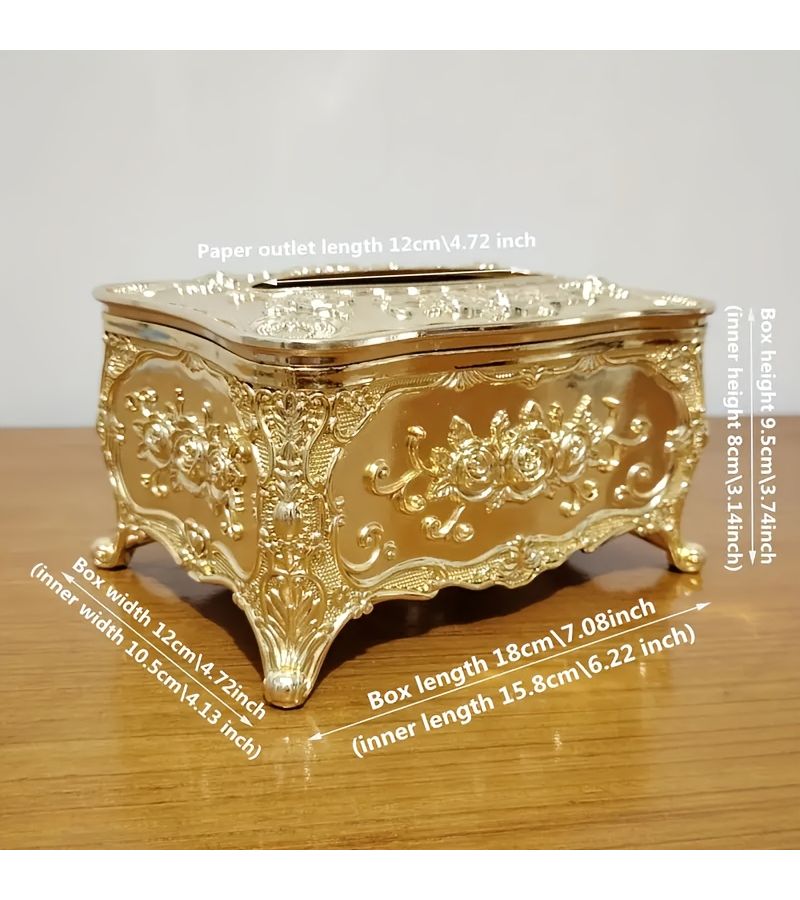 A Retro European Style Silvery White Acrylic Tissue Box Cover For Home Office Bathroom Bedroom Decoration Space Saving Organization - Image 3