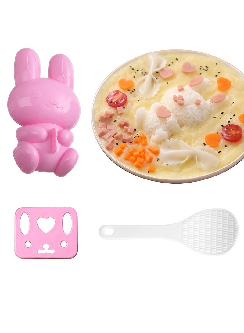 SYOSI Rice Ball Mold, 2 Pcs Rabbit Onigiri Mold Rice Shaper Molds, Sushi Rice Ball, Egg Sushi Rice Mould, Kid Lunch Bento Accessories, Rice Press Mold for Baby Kids Meal Hiking Decorating Cake  - Image 1