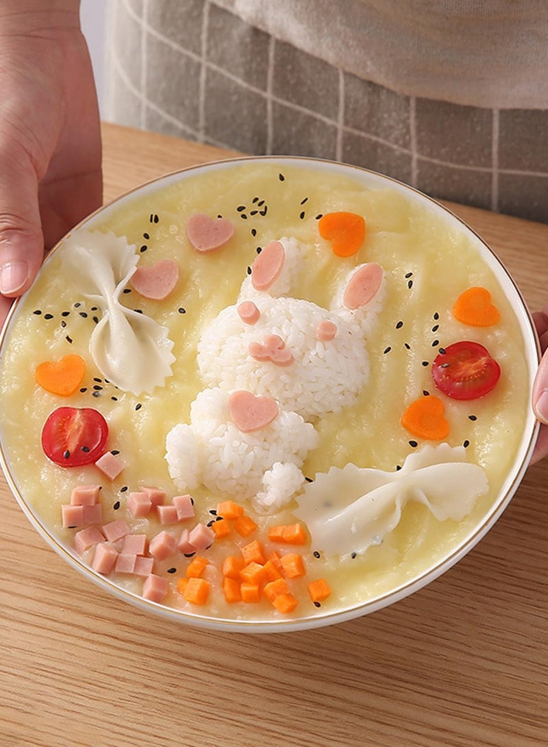 SYOSI Rice Ball Mold, 2 Pcs Rabbit Onigiri Mold Rice Shaper Molds, Sushi Rice Ball, Egg Sushi Rice Mould, Kid Lunch Bento Accessories, Rice Press Mold for Baby Kids Meal Hiking Decorating Cake  - Image 3