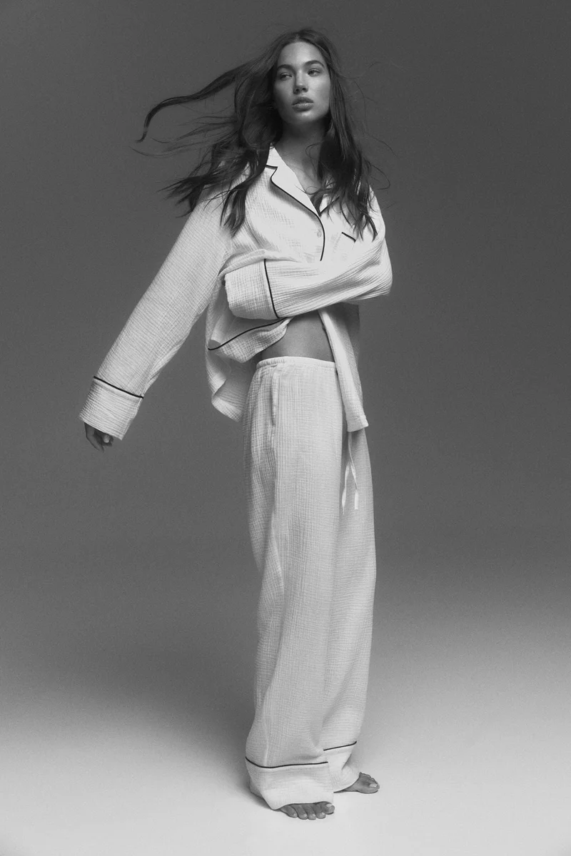 اتش اند ام بيجاما موسلين من القطن