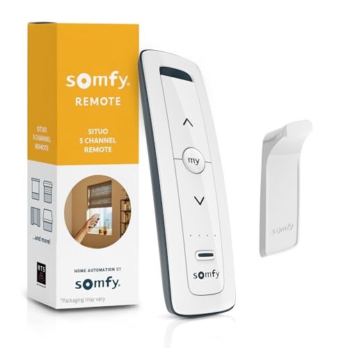 Somfy Situo 5 Pure Remote - RTS Control for Up to 5 Motorized Shades or Groups - Compatible with RTS Motors, Blinds, Shades - Not Compatible with Zigbee, Z-Wave, Wi-Fi - Warm Pure Tone 1870575 - Image 1