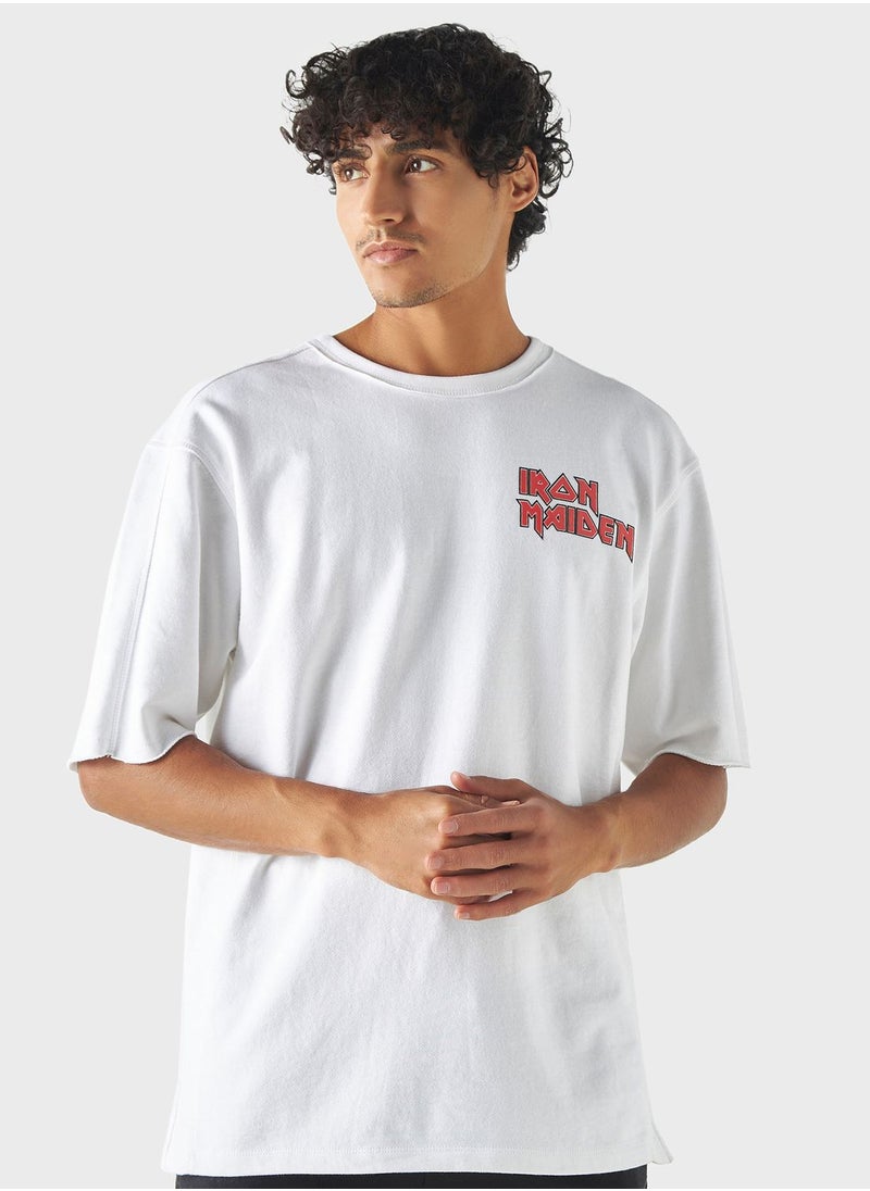 SP Characters Iron Maiden Print Crew Neck T-Shirt  - Image 1
