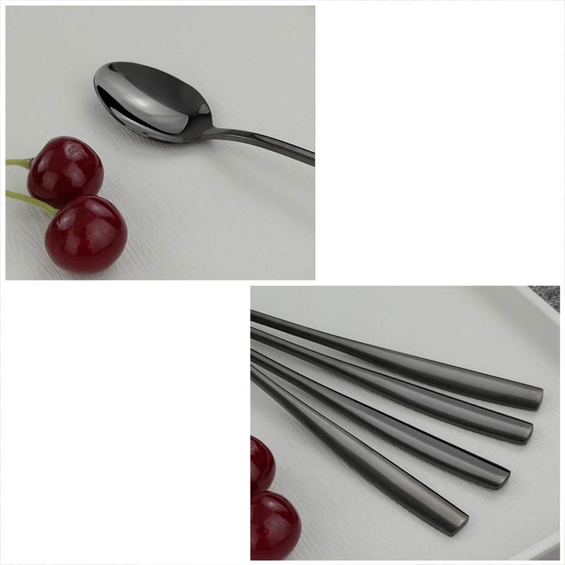 Teyyvn Black Stainless Steel Iced Tea Spoon  Long Handle Stirring Spoon  Set Of 8 - Image 2