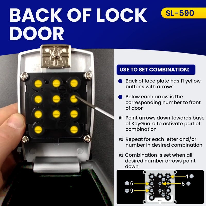KeyGuard SL-590 Punch Button Lock Box - Secure Wall Mount Key Storage for Homes, Offices, and Rentals - Image 5