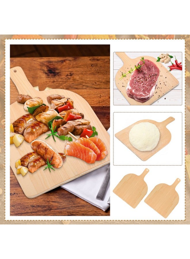 Nuogo Nuogo 4 Pcs Wood Pizza Peel 12 Inch Wood Pizza Spatula Paddle Natural Cutting Board with Handle for Restaurant Baking Homemade Bread Cutting Fruit Vegetables Cheese  - Image 3