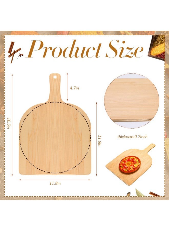 Nuogo Nuogo 4 Pcs Wood Pizza Peel 12 Inch Wood Pizza Spatula Paddle Natural Cutting Board with Handle for Restaurant Baking Homemade Bread Cutting Fruit Vegetables Cheese  - Image 2