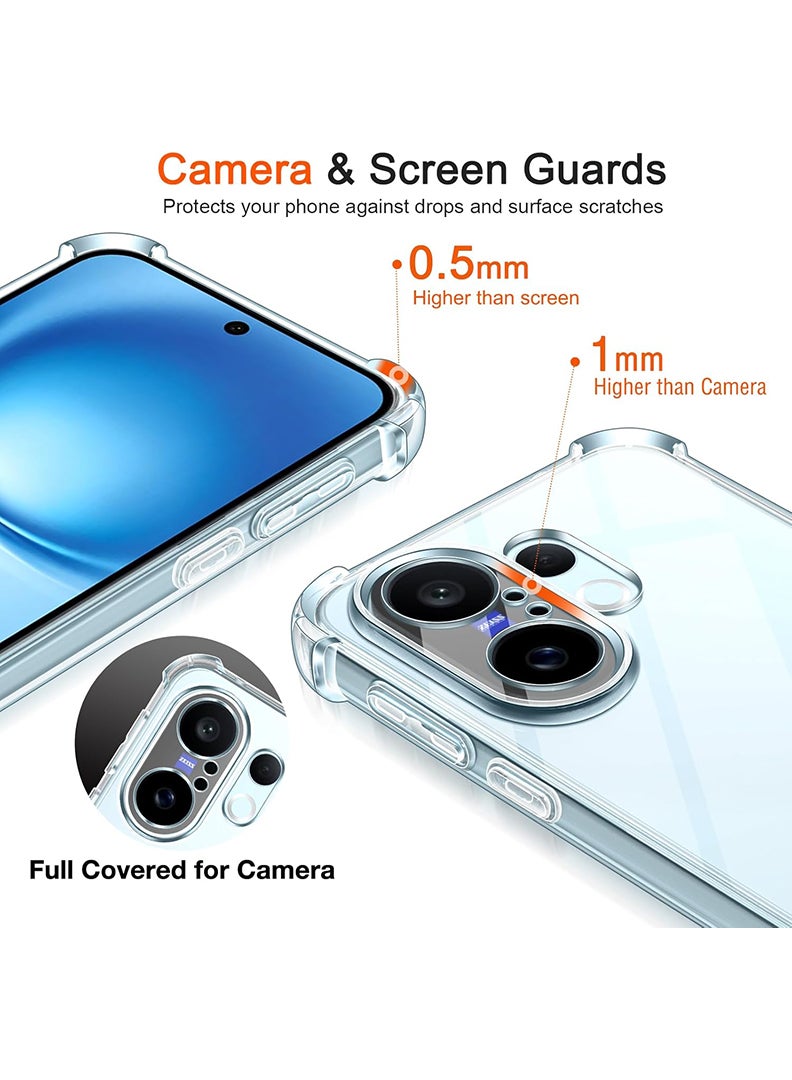 Case Up Clear Case for Vivo X200 FE Shock-Absorption TPU Cell Phone Cover with Reinforced Corners, Soft Flexible & Crystal Clear Protective Bumper Case - Image 3