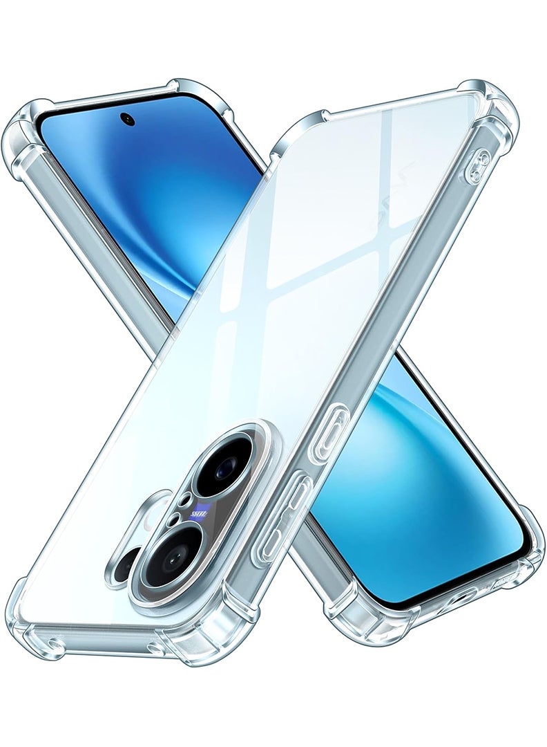 Case Up Clear Case for Vivo X200 FE Shock-Absorption TPU Cell Phone Cover with Reinforced Corners, Soft Flexible & Crystal Clear Protective Bumper Case - Image 1