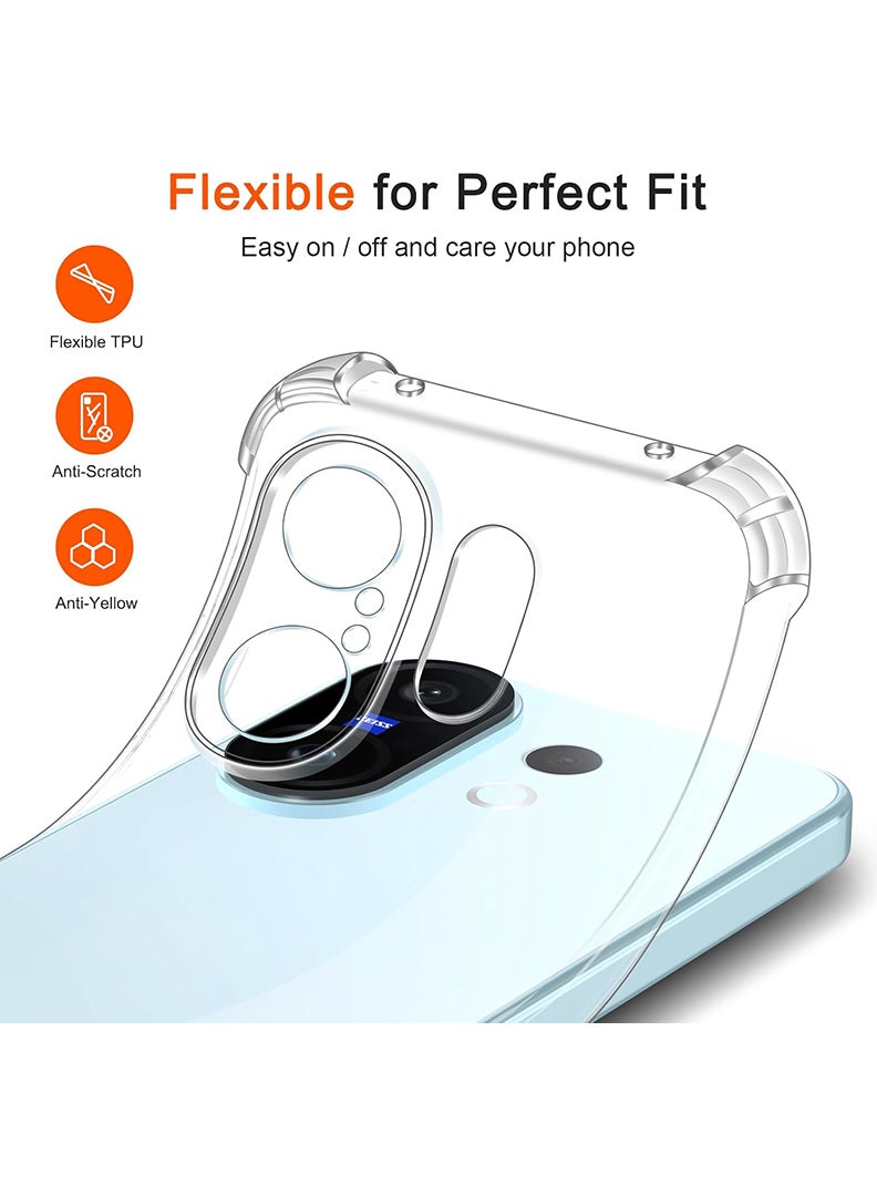 Case Up Clear Case for Vivo X200 FE Shock-Absorption TPU Cell Phone Cover with Reinforced Corners, Soft Flexible & Crystal Clear Protective Bumper Case - Image 5