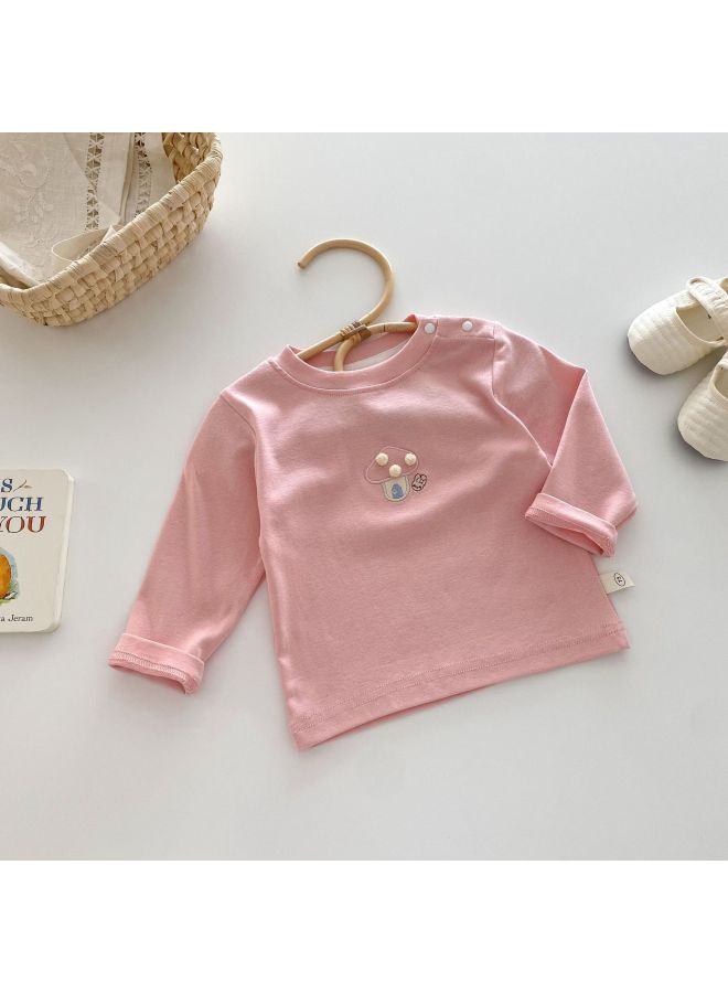Girls Solid Color Base Shirt 0-5 Years Old Autumn South Korea Children's Wear Baby Girl Simple T-shirt Baby Autumn Fashion Ay520