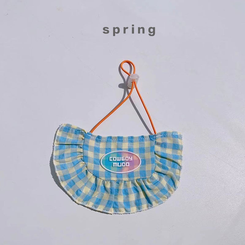 Generic Pet saliva towel collar adjustable plaid dog bib cat supplies cat scarf factory wholesale special price blue and yellow lattice