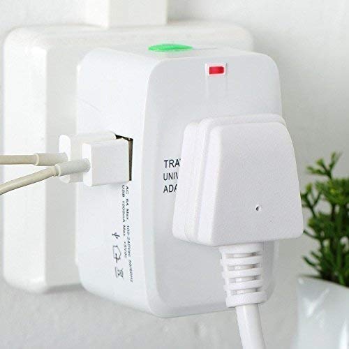 rts Universal Travel Plug Adapter Worldwide International All in One Portable Travel Adapter Wall AC Power Plug Adapter Wall Charger with Dual USB Charging Ports for USA EU UK AUS Cell Phone Mobile Laptop - Image 3