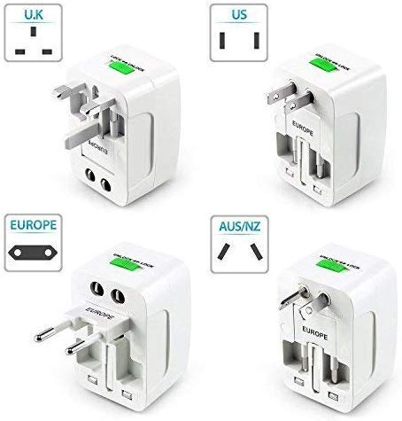 rts Universal Travel Plug Adapter Worldwide International All in One Portable Travel Adapter Wall AC Power Plug Adapter Wall Charger with Dual USB Charging Ports for USA EU UK AUS Cell Phone Mobile Laptop - Image 5