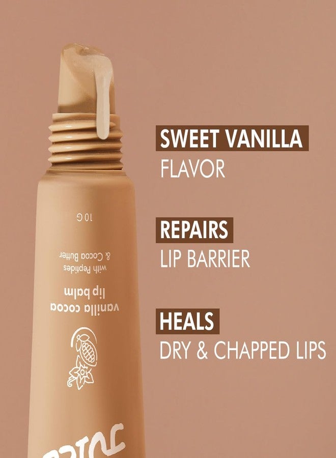 mCaffeine Lip Juice Vanilla Cocoa Lip Balm | 24 hrs Moisturization | Sweet Vanilla Flavor | With Peptides, Cocoa Butter & Vitamin E | Heals Dry & Chapped Lips | Lip Balm For Men & Women - 10g - Image 2