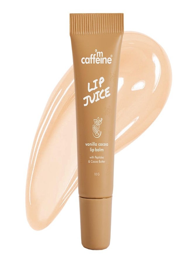 mCaffeine Lip Juice Vanilla Cocoa Lip Balm | 24 hrs Moisturization | Sweet Vanilla Flavor | With Peptides, Cocoa Butter & Vitamin E | Heals Dry & Chapped Lips | Lip Balm For Men & Women - 10g - Image 1