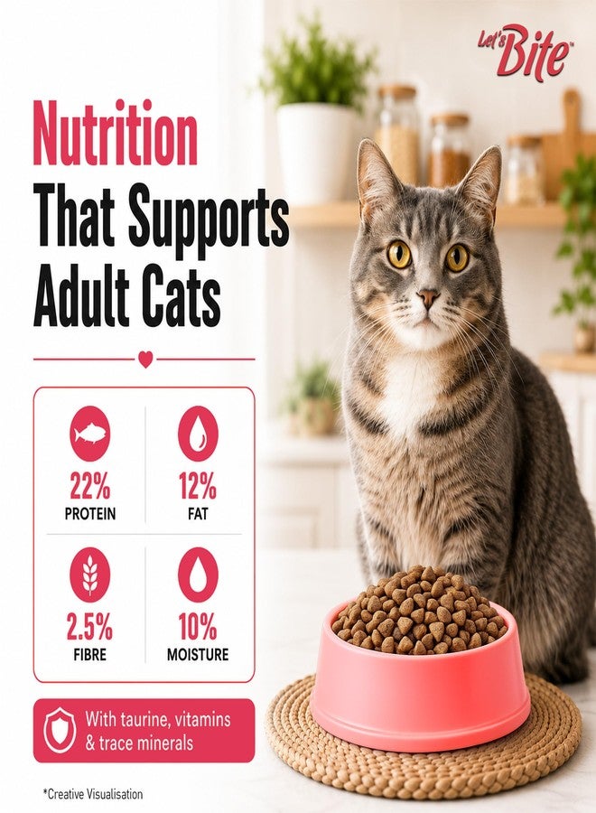 Let's Bite Let’s Bite Active Adult Dry Cat Food 1kg+ 1kg (Total 2kg) - Image 3